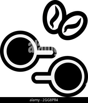 Two cups of coffee, illustration, vector, on a white background. Stock Vector
