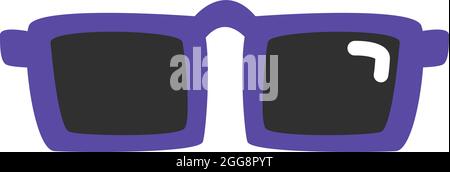 Purple male sunglasses, illustration, vector, on a white background. Stock Vector