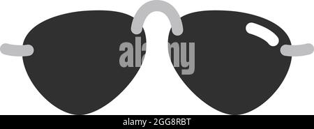 Silver sunglasses, illustration, vector, on a white background. Stock Vector