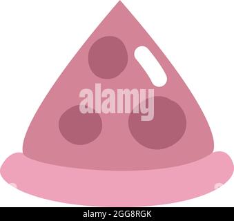 Slice of pizza, illustration, vector, on a white background. Stock Vector