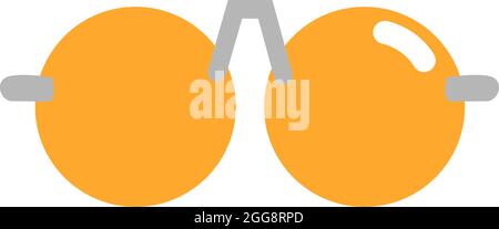 Yellow circular sunglasses, illustration, vector, on a white background. Stock Vector