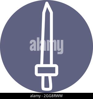 Sharp sword, illustration, vector, on a white background. Stock Vector