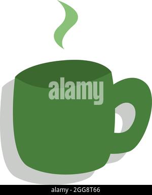 Green journalism coffee cup, illustration, vector, on a white background. Stock Vector
