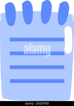 Blue paper document, illustration, vector, on a white background. Stock Vector