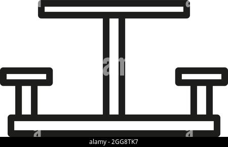 Park table, illustration, vector, on a white background. Stock Vector