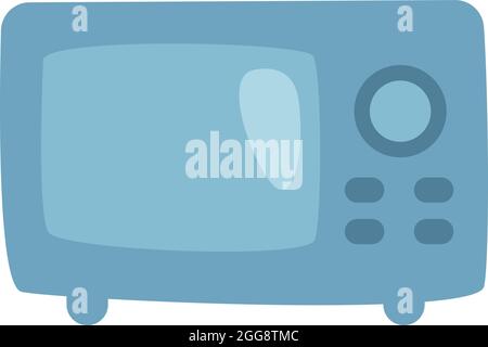 Blue microwave, illustration, vector, on a white background. Stock Vector