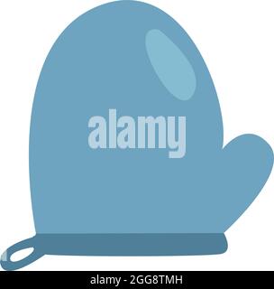 Blue oven mitten, illustration, vector, on a white background. Stock Vector