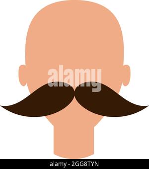 Man with big mustache smoking, llustration, vector on white background  Stock Vector Image & Art - Alamy