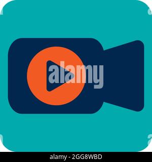Podcast video player, illustration, vector, on a white background. Stock Vector