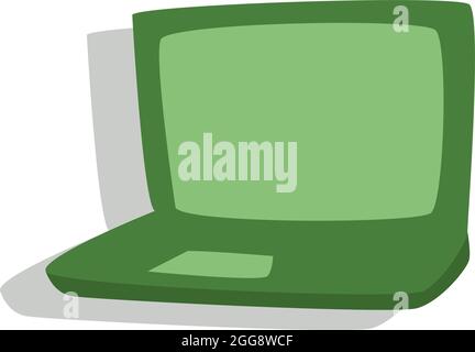 Journalism laptop, illustration, vector, on a white background. Stock Vector