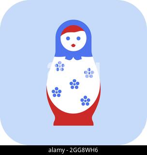 Russian matryoshka, illustration, vector, on a white background. Stock Vector