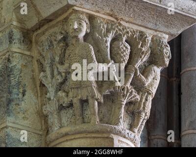 Capital, church, Ennezat, Puy-de-Dôme, Auvergne-Rhône-Alpes, France. Stock Photo