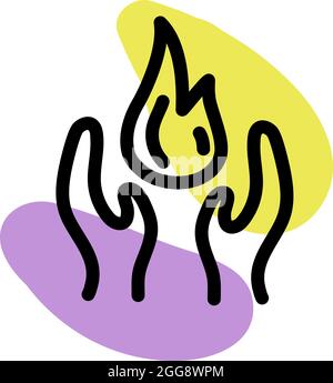 Magic fire, illustration, vector, on a white background. Stock Vector