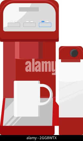 Coffee machine, illustration, vector on white background. Stock Vector