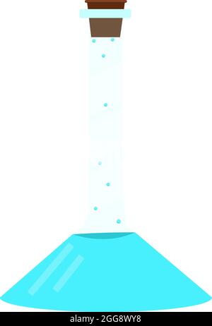 Conical flask bottle, illustration, vector on white background. Stock Vector