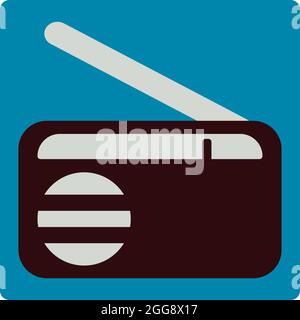Old radio, illustration, vector, on a white background. Stock Vector