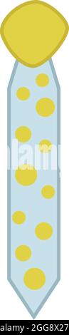 Man tie with yellow circles, illustration, vector, on a white background. Stock Vector