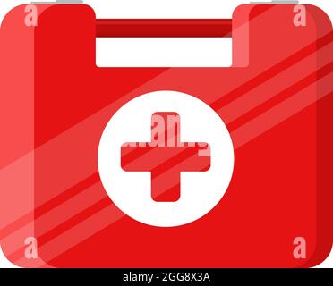 First aid kit, illustration, vector on a white background Stock Vector ...