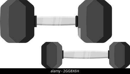 Two dumbells, illustration, vector on white background. Stock Vector