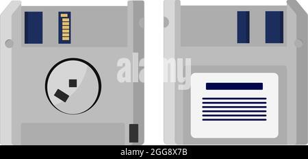 Floppy disc, illustration, vector on white background. Stock Vector