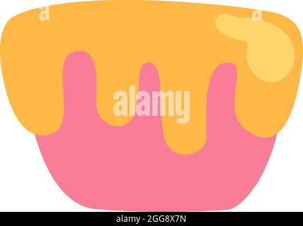 Yellow cupcake, illustration, vector, on a white background. Stock Vector
