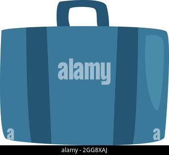 Blue suitcase, illustration, vector, on a white background. Stock Vector