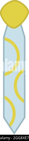 Man tie with yellow lines, illustration, vector, on a white background. Stock Vector