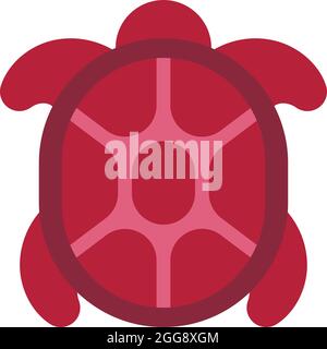 Red turtle, illustration, vector, on a white background. Stock Vector