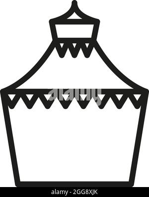 Park circus tent, illustration, vector, on a white background. Stock Vector