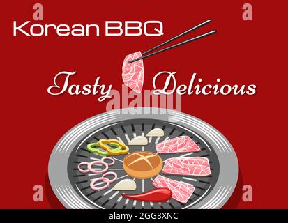 Corean grill bbq Stock Vector