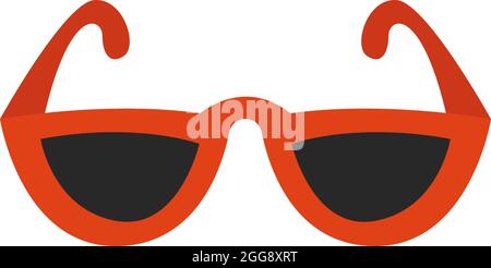Red sunglasses, illustration, vector, on a white background. Stock Vector