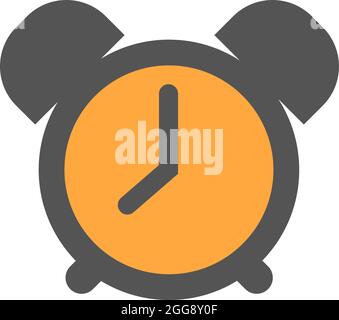 Grey alarm clock, illustration, vector, on a white background. Stock Vector