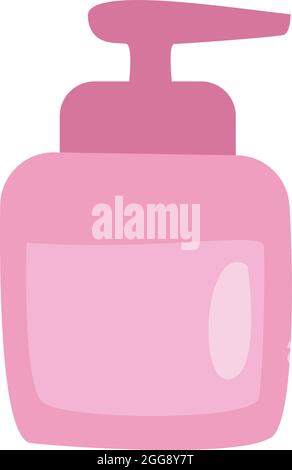Pink liquid soap, illustration, vector, on a white background. Stock Vector