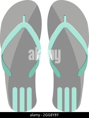 Grey flipflops, illustration, vector on white background. Stock Vector