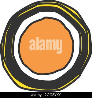 Planet with a ring, illustration, vector, on a white background. Stock Vector
