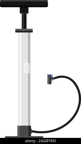 Bike air pump, illustration, vector on white background. Stock Vector