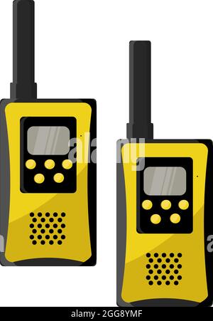 Yellow walkie talkie, illustration, vector on white background. Stock Vector