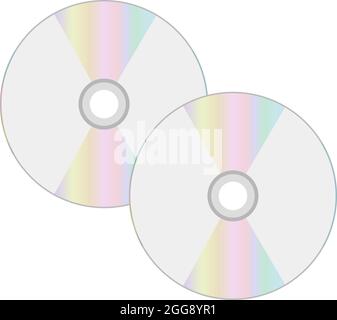 Two cd discs, illustration, vector on white background. Stock Vector