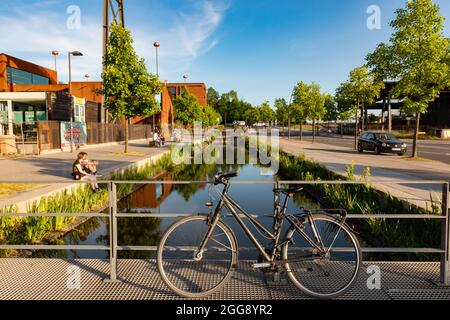 Former blast furnace, Phoenix-West industrial heritage park, Dortmund Stock Photo