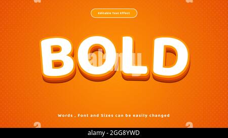 editable text effect bold orange style vector Stock Vector
