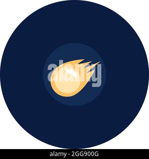Yellow comet, illustration, vector, on a white background. Stock Vector