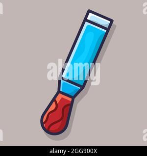 chisel construction tool isolated cartoon vector illustration in flat style Stock Vector