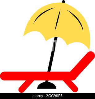 Seat under umbrella, illustration, vector, on a white background. Stock Vector