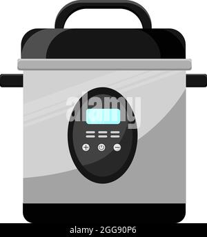Electric pressure cooker, illustration, vector on white background. Stock Vector