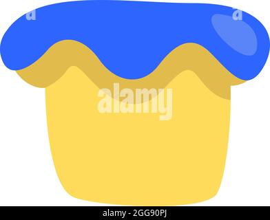 Sweet blue cupcake, illustration, vector, on a white background. Stock Vector
