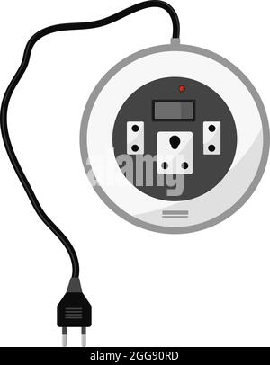 Extension cord, illustration, vector on white background. Stock Vector