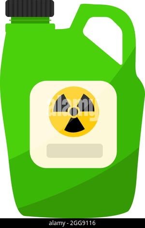 Green acid tank, illustration, vector on white background. Stock Vector