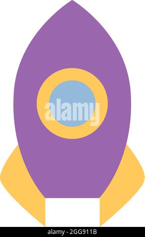 Purple rocket, illustration, vector, on a white background. Stock Vector