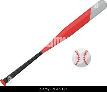 Baseball bat, illustration, vector on white background. Stock Vector