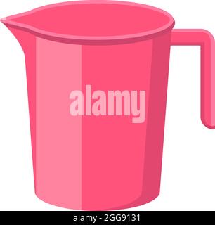 Pink bath mug, illustration, vector on white background. Stock Vector